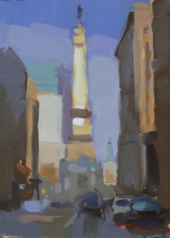 Oil Painting of Soldiers and Sailors Monument in Indianapolis
