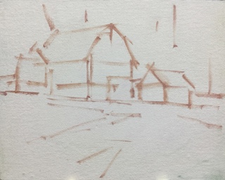 Sketch of barn painting